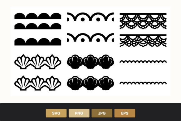 Download Black Scallop Shell Lace Borders - Black Collection