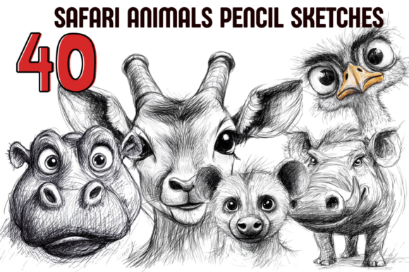 Download Safari Animals Pencil Sketches - Sketches Collection