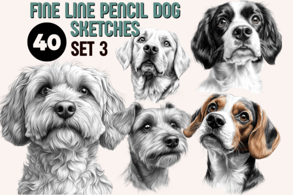 Download Dog Breed Pencil Sketches -Set 3 - Sketches Collection
