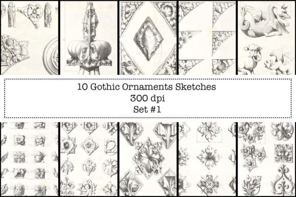 Download Gothic Ornament Sketches - Set#1 - Sketches Collection