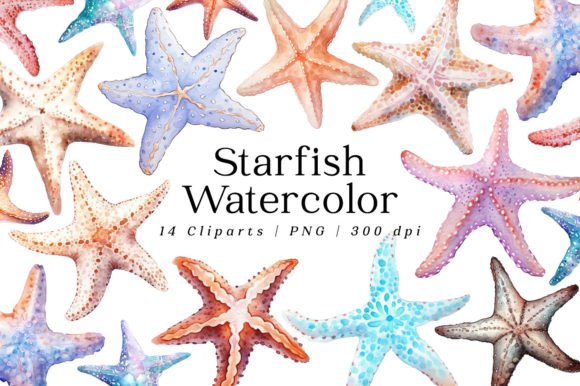 Download Sea Stars Starfish Watercolor Cliparts - Sea star Collection