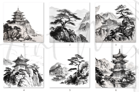 Download Japanese Landscape Sketches - Sketches Collection