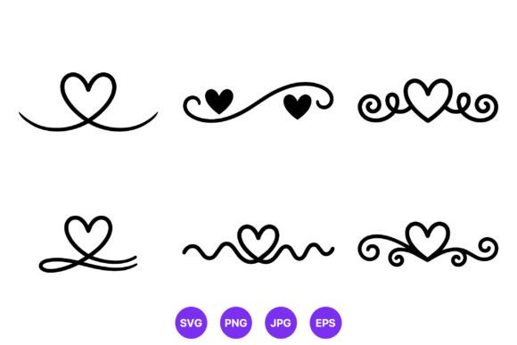 Download Black Heart Swirl Vector Line Art - Black Collection