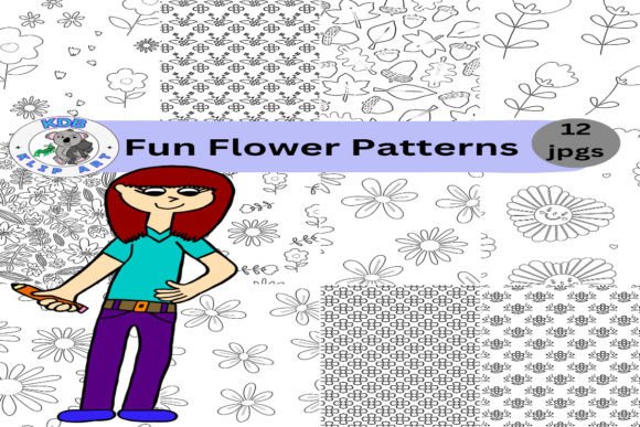 Download Floral Lineart Patterns Black and White - Black Collection