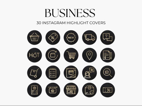 Download Black Gold Instagram Highlight Covers - Black Collection