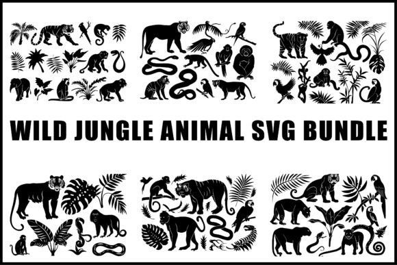 Download Black Wild Jungle Animal SVG Set - Black Collection