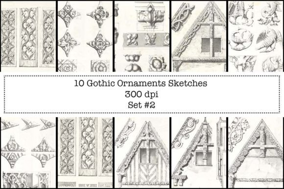 Download Gothic Ornament Sketches - Set #2 - Sketches Collection